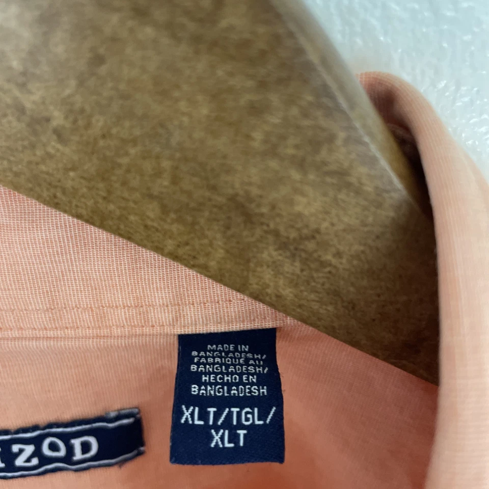IZOD Shirt Mens XLT Tall XL Orange Long Sleeve Button Down 100% Cotton Classic - Image 4 of 4
