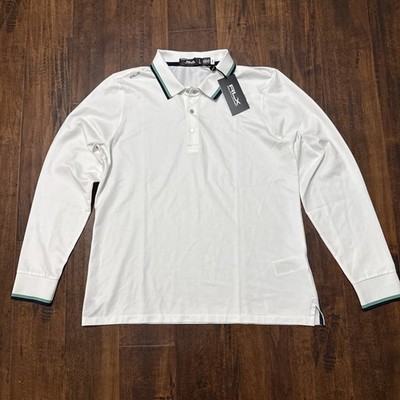 NWT RLX Ralph Lauren White Tailored Fit Long Sleeve Polo Women's Size M. D3