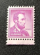 Abraham Lincoln 4 cent stamp purple very rare, Gem!