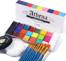 Athena Face Body Paint Oil Palette  Translucent Setting Powder  10PCS Brushes