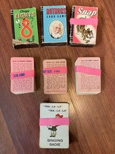 1940s  '50s Lot Of 7 Mini Card Games Animal Rummy Crazy Eights Snap Old Maid..