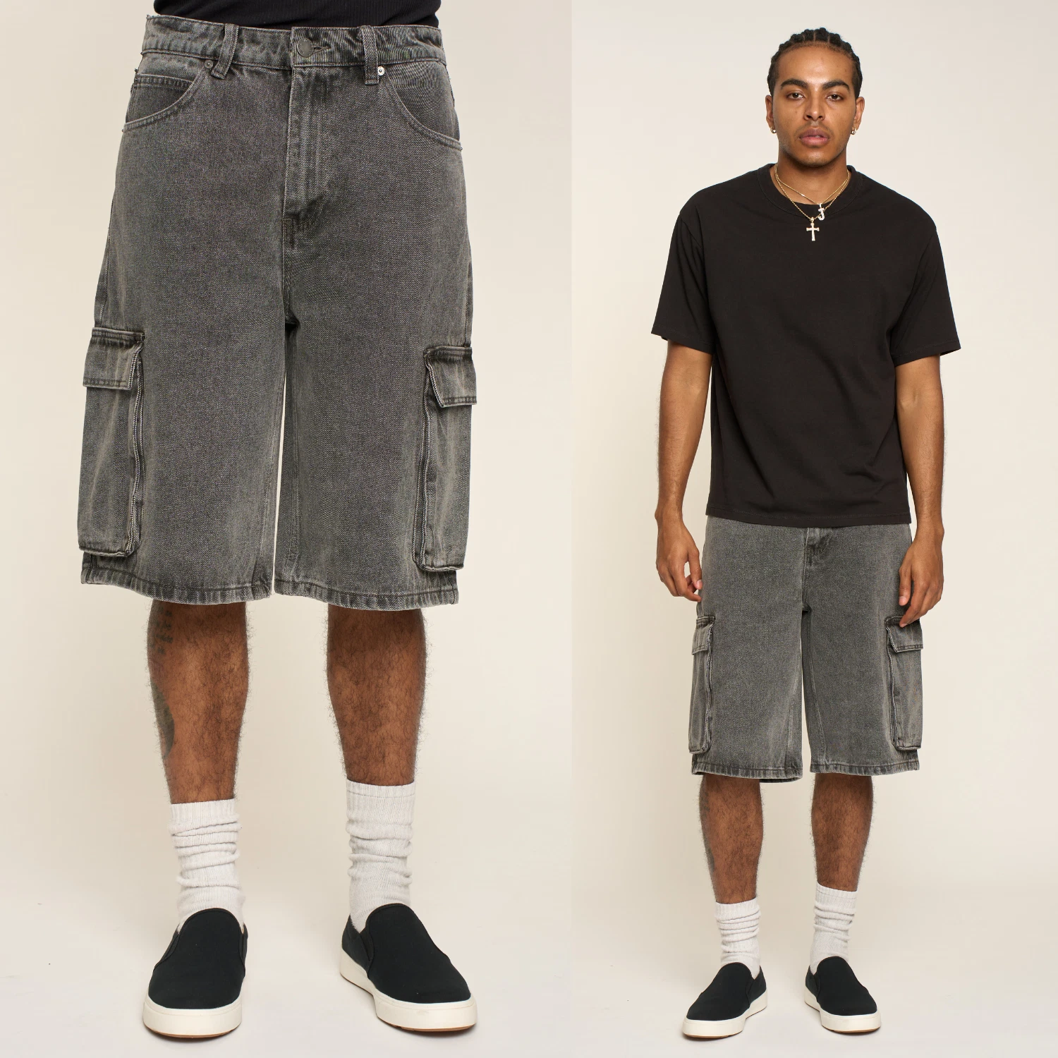 Victorious Men's Baggy Fit Cargo Denim Cotton Shorts DS2120
Opens in a new window or tab