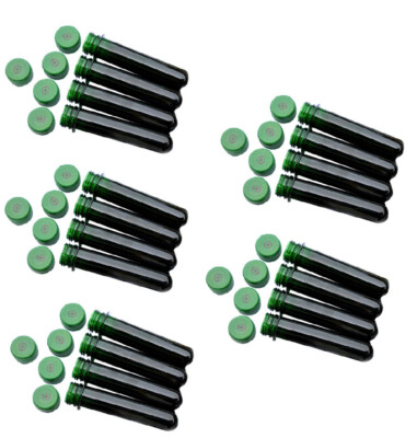 20 x Geocaching Petling + Logo FTF Deckel - GRÜN Preform Tube wasserdicht Joint