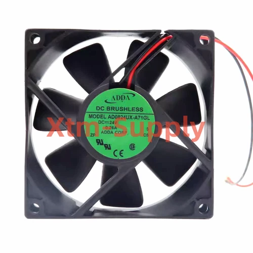 1pc ADDA AD0824UX-A71GL 8025 8CM DC24V 0.26A 2-wire Cooling Fan AD0824UXA71GL