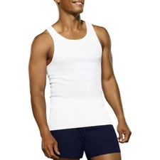 2 Pack Men's White /Black A-Shirt TANK TOP   " 100% Cotton " Size up to 4XL