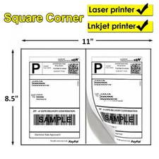 50 - 1000 Shipping Label 8.5 x 5.5 Half Sheet 2 Per Sheet Self Adhesive Labels