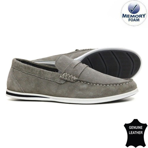 Mens Leather Slip On Walking Boat Deck Casual Driving Moccasin Loafer Shoes Size - Picture 21 of 24
