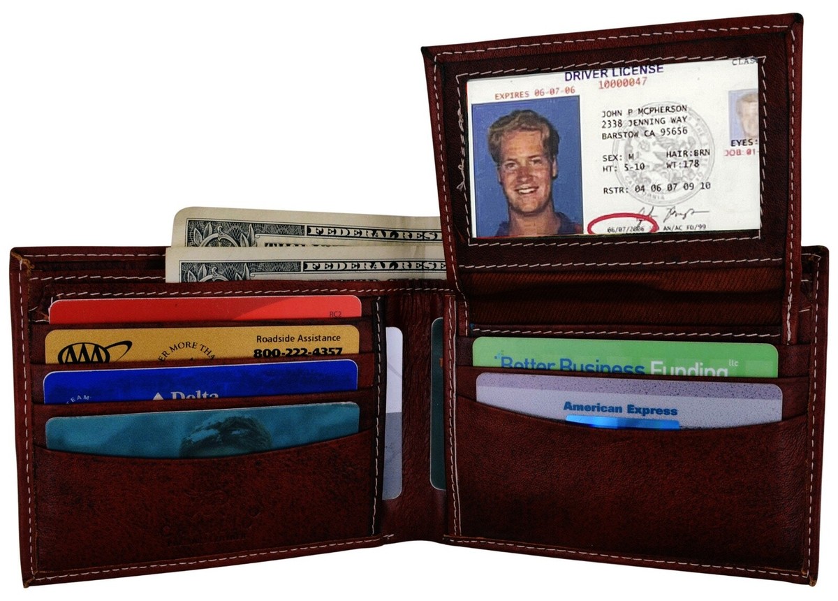 RFID Napa Leather Extra Capacity Bifold Credit Card Mens Wallet 2