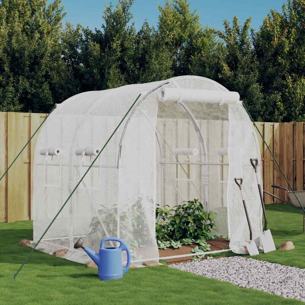 vidaXL Greenhouse with Steel Frame White 4 m虏 2x2x2 m