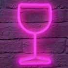 Pink Wine Glass Shaped Neon Light - Battery or USB Operated