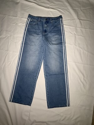baggy jeans Triple White Stripe Denim Size 32 40 Bio For More