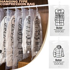 3PCS Hanging Vacuum Bags Coats Clothes Airtight Storage Bags Sealed Storage Bag