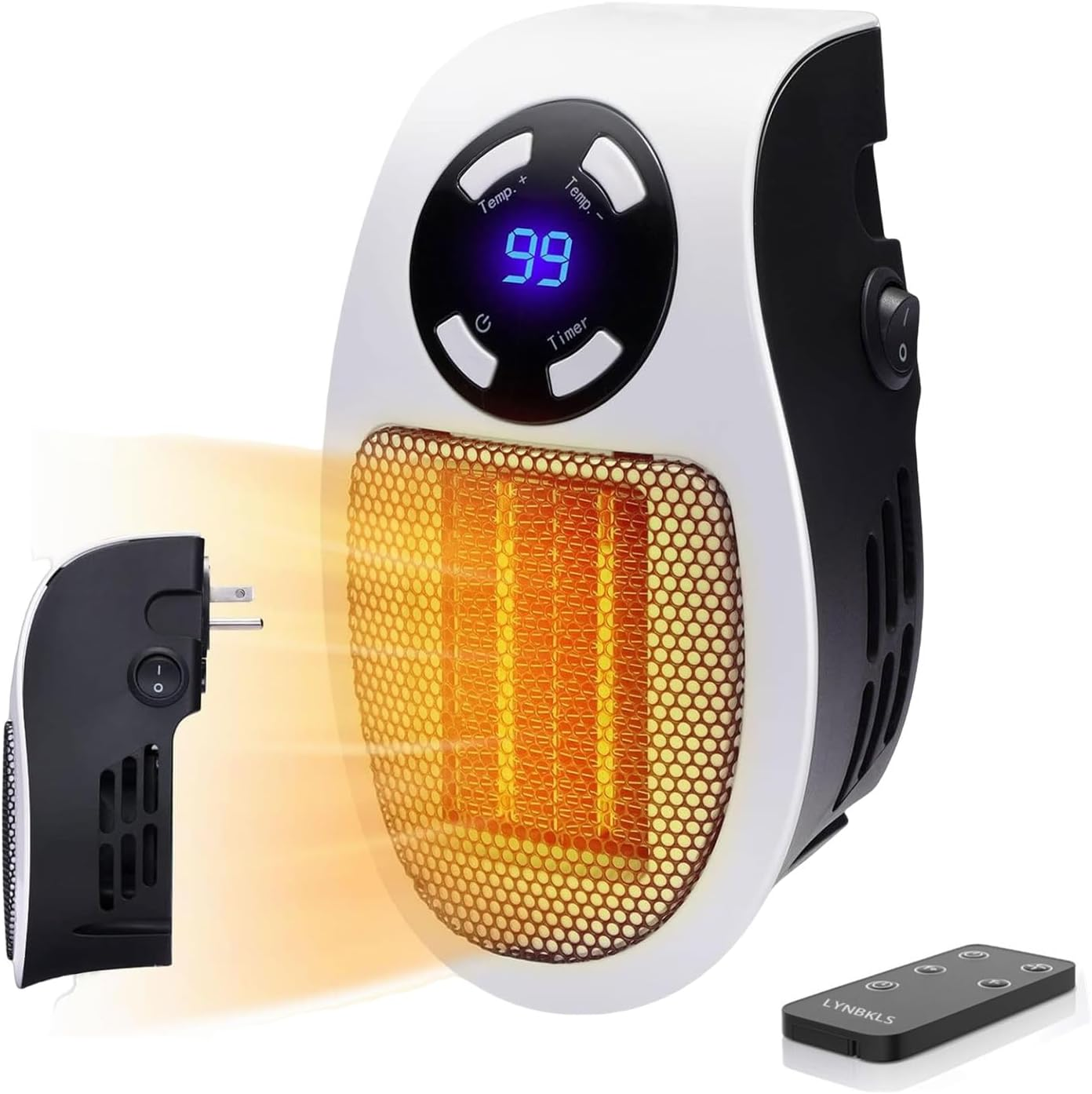 Smart Plug in Wall Space Heater, Programmable, Portable, Electric, Led Display-image
