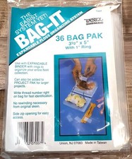 Expandable Floss Organizing System Bag-It 36 Bag Pack 3.5" X 5" With 1" Ring By