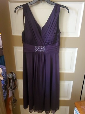 Jessica Howard Evenings Womens Dress,Size Deep purple sleeveless formal  dress - Main Image