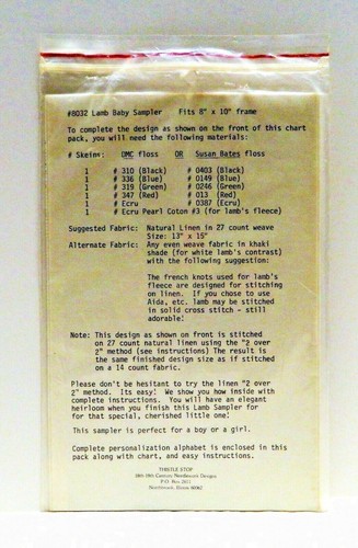 Thistle Stop Lamb Baby Sampler Needlework Counted Cross Stitch Graph - Picture 2 of 2