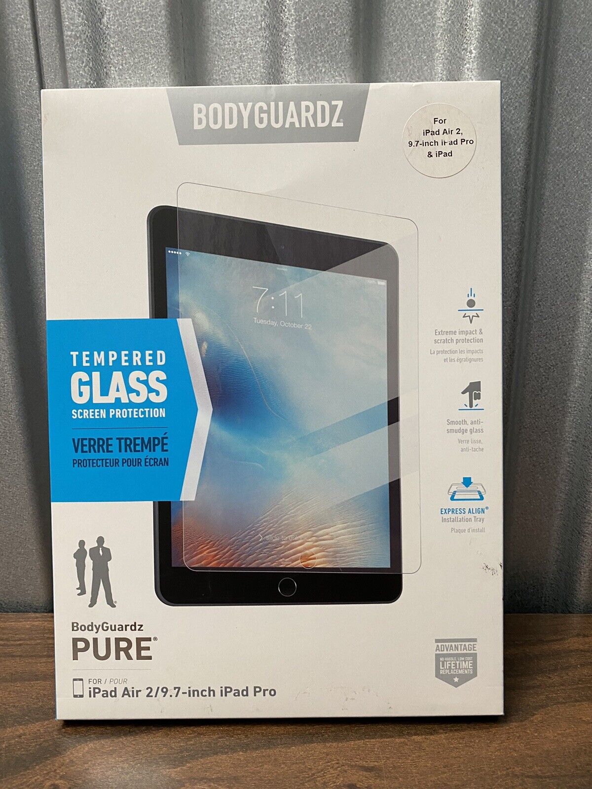 BodyGuardz Pure Tempered Glass Screen Protector for iPad Air/Air2/Pro 9.7inch