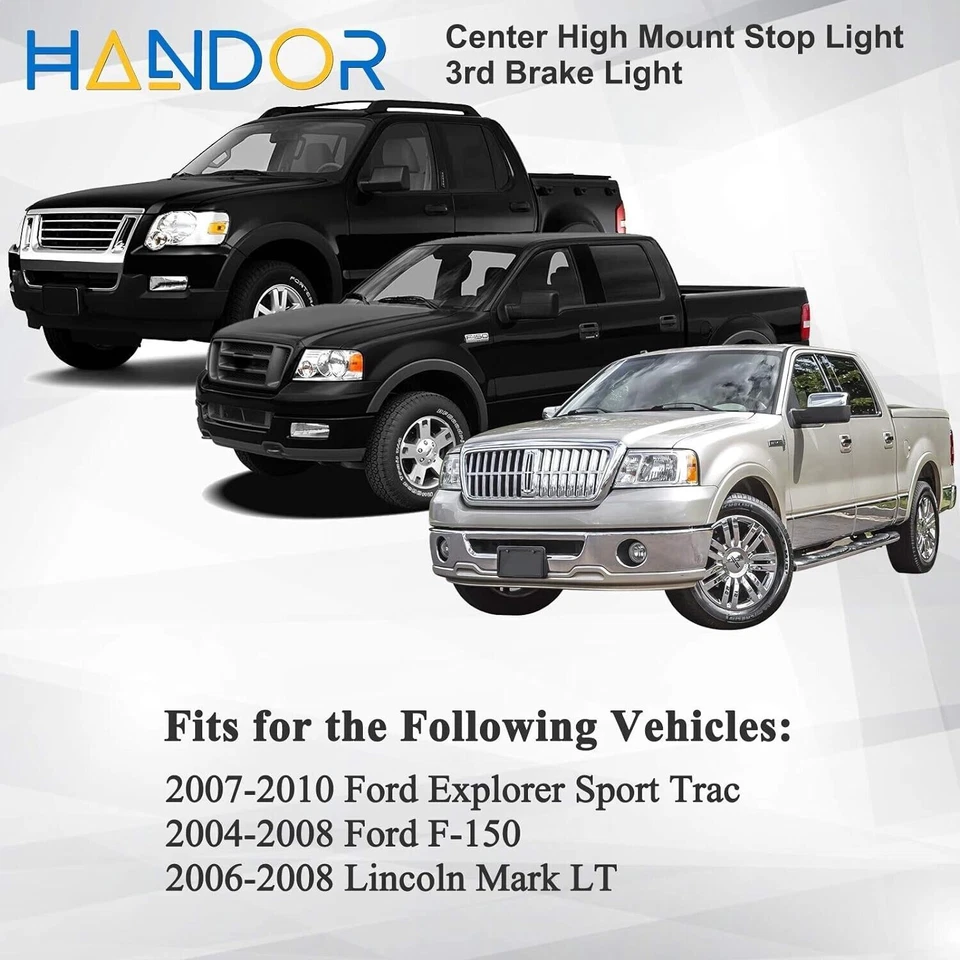 LED 透明第 3 个制动货物灯适用于 2004 - 2008 年福特 F150 / Sport Trac / Mark LT — 第 2/4 张图片