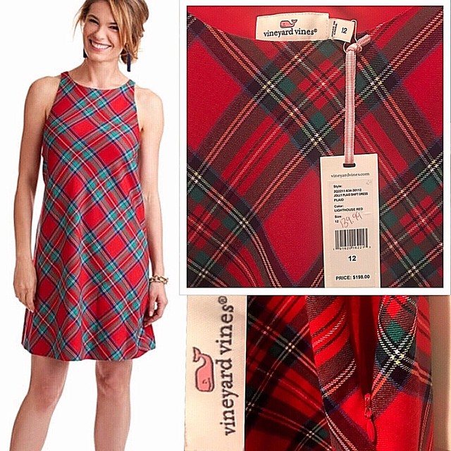 vineyard vines red plaid dress