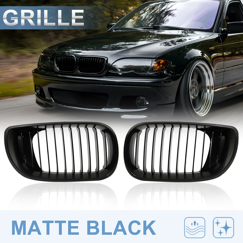 Parrilla mate 2 piezas para BMW E46 4D sedán 318i 320i 323i 325i 328i 2002-2005 Foto 2 de 4