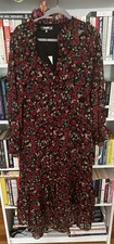 Missguided Long Sleeve Floral Button Up Maxi Dress Ruffle Neck Size US 6 Tall