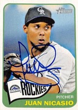 Juan Nicasio autographed Baseball Card Colorado Rockies 2014 Topps Heritage #218