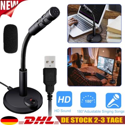 Gaming Desktop Mikrofon Standmikrofon Tischmikrofon USB Computer PC Microphone