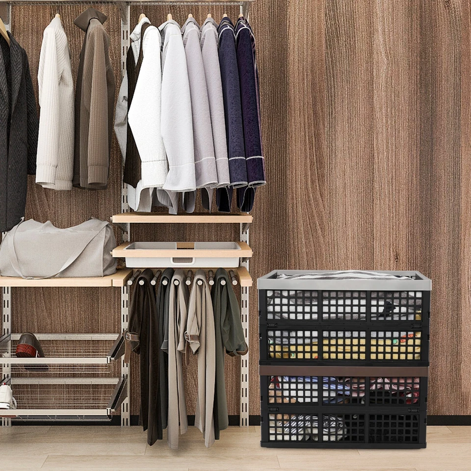 Pacote com 4 Cand caixa dobrável grande para armazenamento, caixa dobrável de plástico 42 litros - Imagem 4 de 4