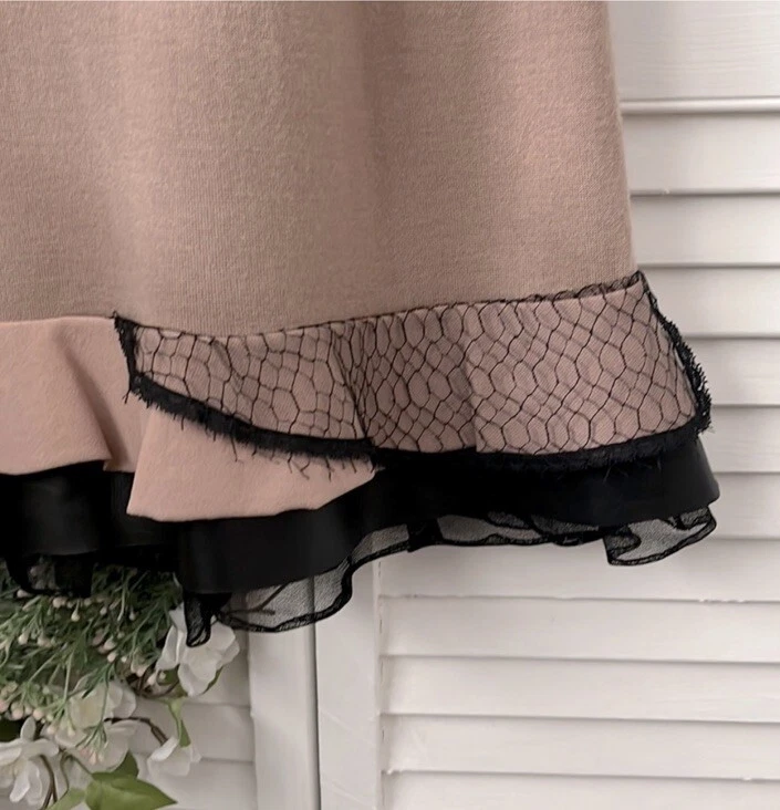 Abito Valentino Italia taglia 2 rosa chiaro lana girocollo lunghezza ginocchio