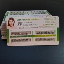 100 X Dental Orthodontic Brackets Brace Mini Roth 022 Slot 345 hooks Metal Tooth