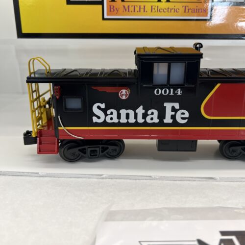 MTH RailKing 30-77378 Santa Fe Black Bonnet Ext. Vision Caboose New O #0014 Rare - Picture 4 of 18
