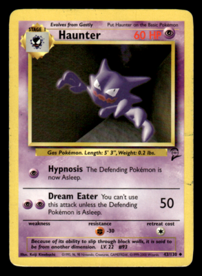 Vintage Pokemon TCG - Haunter 43/130 - Base Set 2 - MP see pics | eBay