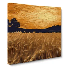 Wheatfield Digital Art Canvas Wall Art Print Framed Picture Home Office Decor