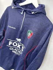 Leicester Tigers Jacket Mens Large Blue 1/4 Zip Rugby Kukri Foxes Glacer Mints