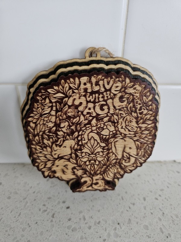 Disney Parks Animal Kingdom 25th Anniversary Wooden Ornament NEW