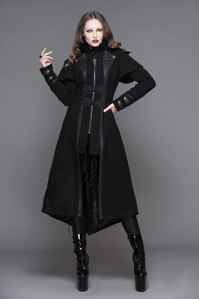 Custom Made to order Gothic PUNK wool 2-in-1 long maxi coat plus 1x-10x Y182 - Image 4 of 4