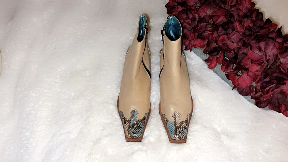 Botín de cuero occidental con estampado de serpiente ENZO ANGIOLINO TALLA 5,5 Foto 4 de 4