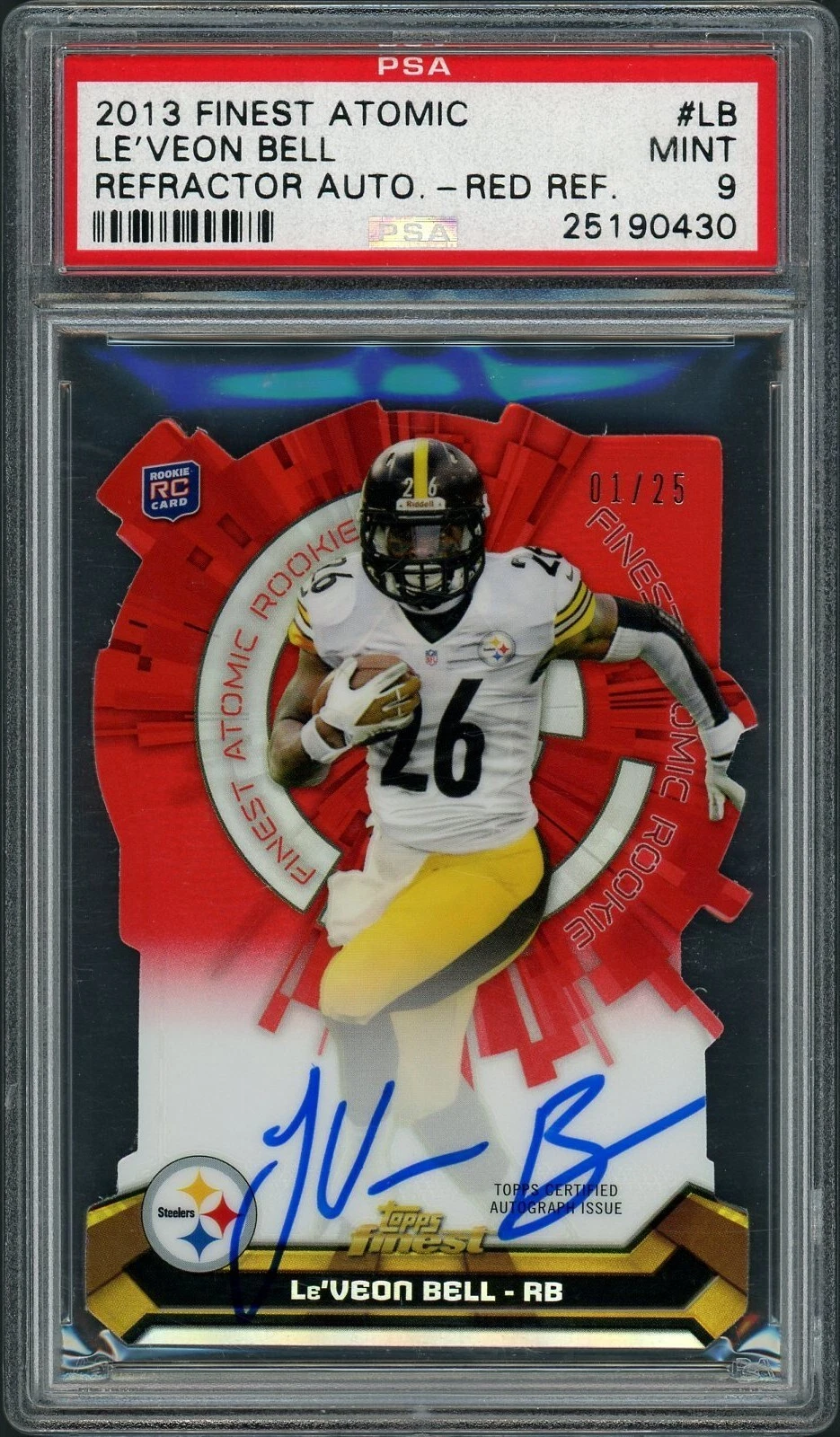 Le'Veon Bell Finest Atomic Refractor #LB Autograph-Red Refractor