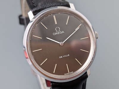 Vintage OMEGA De Ville Black Dial Manual Winding Men's Watch