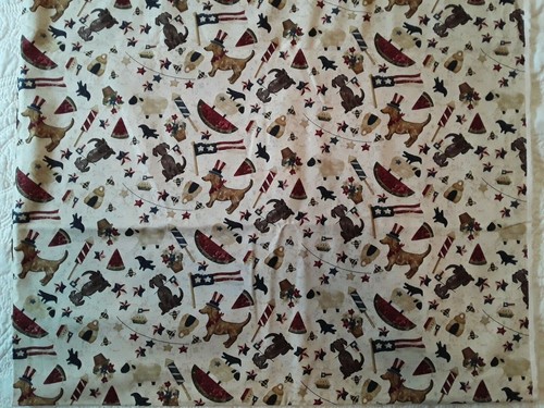 Spirit of America Folk Art Fabric Dogs Flags Celebration 4 Yds for Henry Glass - Picture 2 of 12