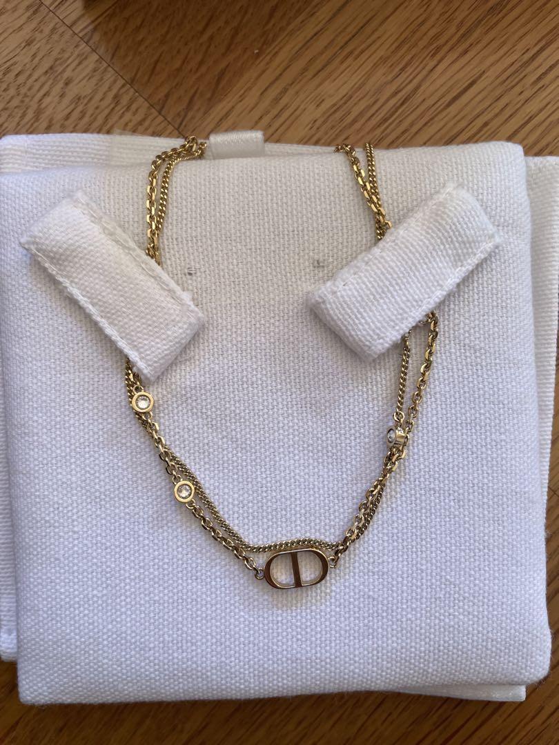 Christian Dior Petit Cd Double Necklace woman Gem