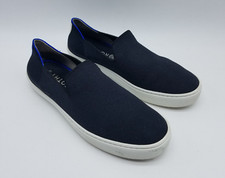 Rothy's The Sneaker Women's Size 9 Slip On Shoes Black Blue Trim
