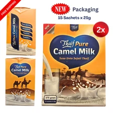 2 Boxes Thaif Camel Milk Powder 100% Halal Pure No Sugar High Calcium 15x25gx2