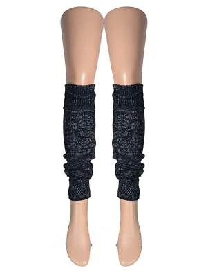 SILVER LEGS LUREX GIRLS TEEN 80'S DANCE SPARKLY LEG WARMERS LEG FANCY DRESS (MADE IN UK)