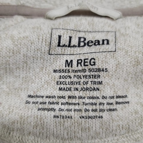 L.L. Bean Jacket Womens Medium Tan Red Hoodie Colorblock Outdoors Camp Casual - Picture 12 of 14