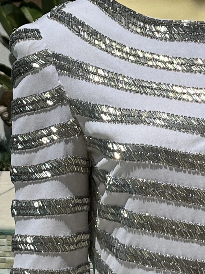 Vestido vintage años 80 Giorgio Beverly Hills adornado dobladillo asimétrico mediano Foto 3 de 4