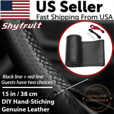 SHYFRULT DIY Artificial Leather Steering Wheel Cover for Skoda Octavia 1999-2005