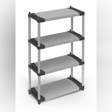 SCAFFALE MODULARE RESINA PVC PLASTICA QUATTRO RIPIANI GARAGE KIT 80 KG PORTATA