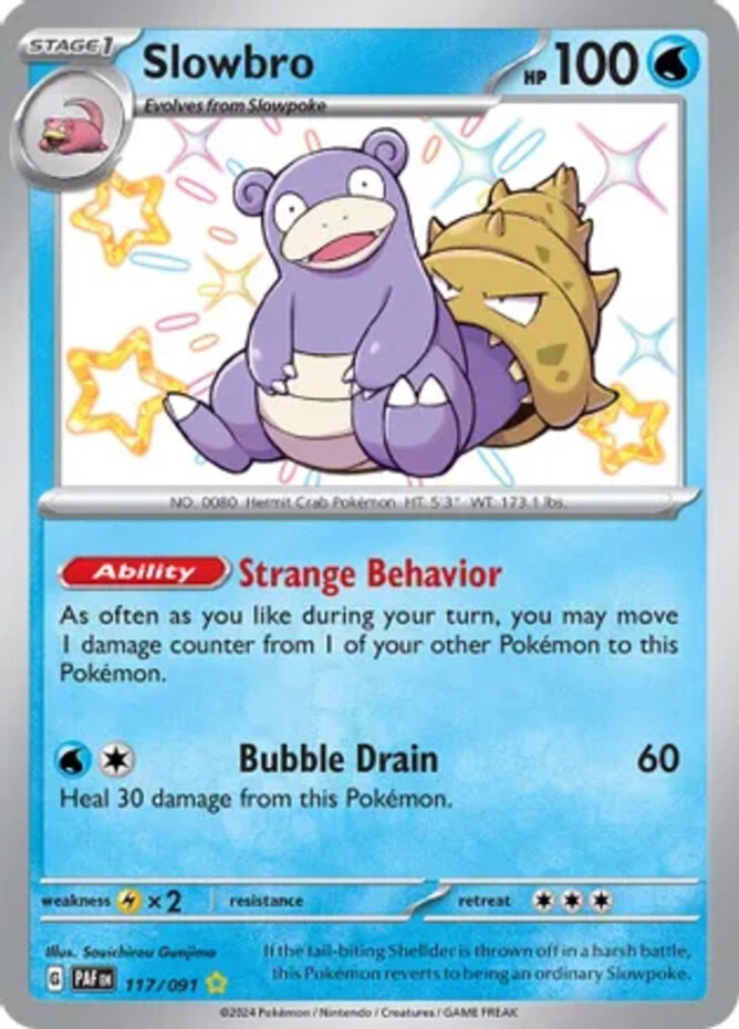 Slowbro - 117/091 - Shiny Rare - NM - Paldean Fates