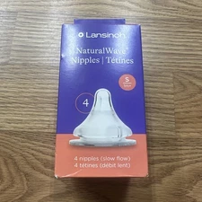Lansinoh Bottle Nipples S Flow 4pcs in the pack BPA-Free Natural Extra Slow 0m+